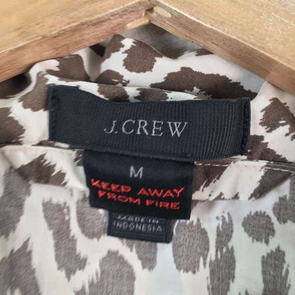 J.Crew pyjama set size M beige leopard shirt + shorts cotton 112542 - Изображение 3 из 4