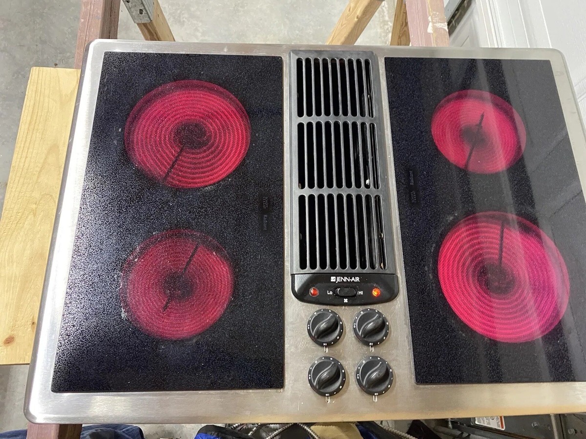 JENN AIR 30” Downdraft STAINLESS GLASS TOP BURNERS WORKS GREAT