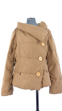 Max Mara Puffer Jacket Camel Beige Quilted Down Short Overcoat Size Uk 14