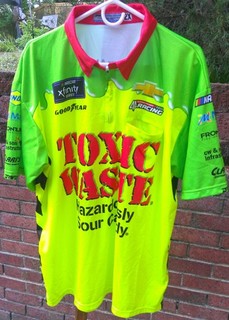 Brennan Pool #44 TOXIC WASTE/Alpha Prime Racing race worn pit crew shirt 2XL
