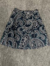 TALBOTS Petite Womens Knee Length Pencil Skirt Blue White Paisley size 8P