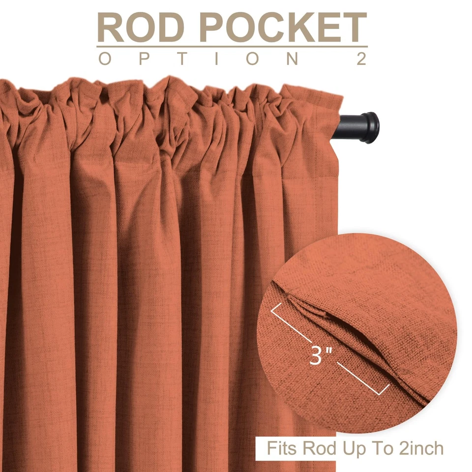 Linen Blackout Curtains for Bedroom 84 Inches Long, Back Tab/Rod Pocket Livin... - Image 4 of 4