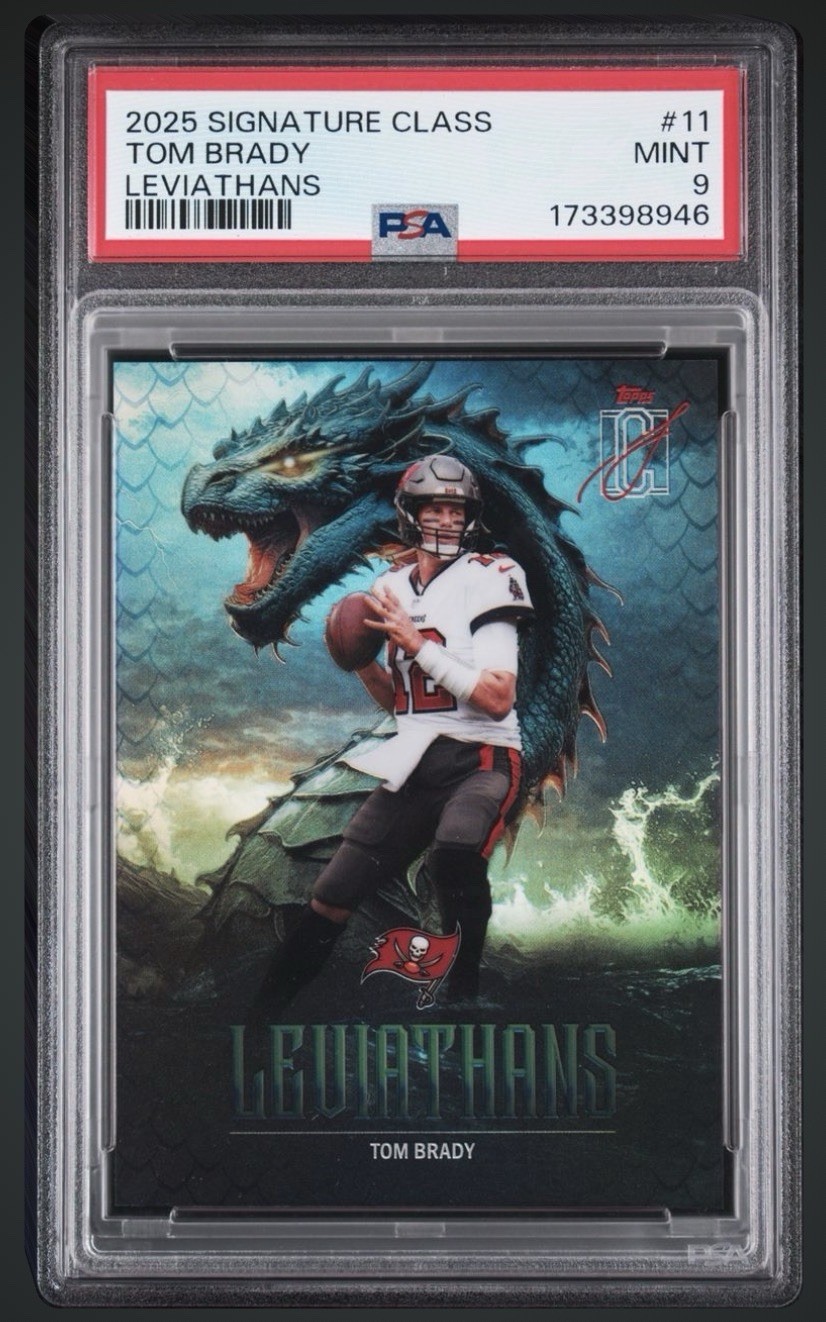 Topps 2025 Signature Class Tom Brady Leviathans L-11 Buccaneers PSA 9 Mint