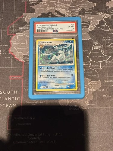 2008 POKEMON DIAMOND & PEARL MAJESTIC DAWN COSMOS #20 GLACEON-HOLO PSA 6 w guard