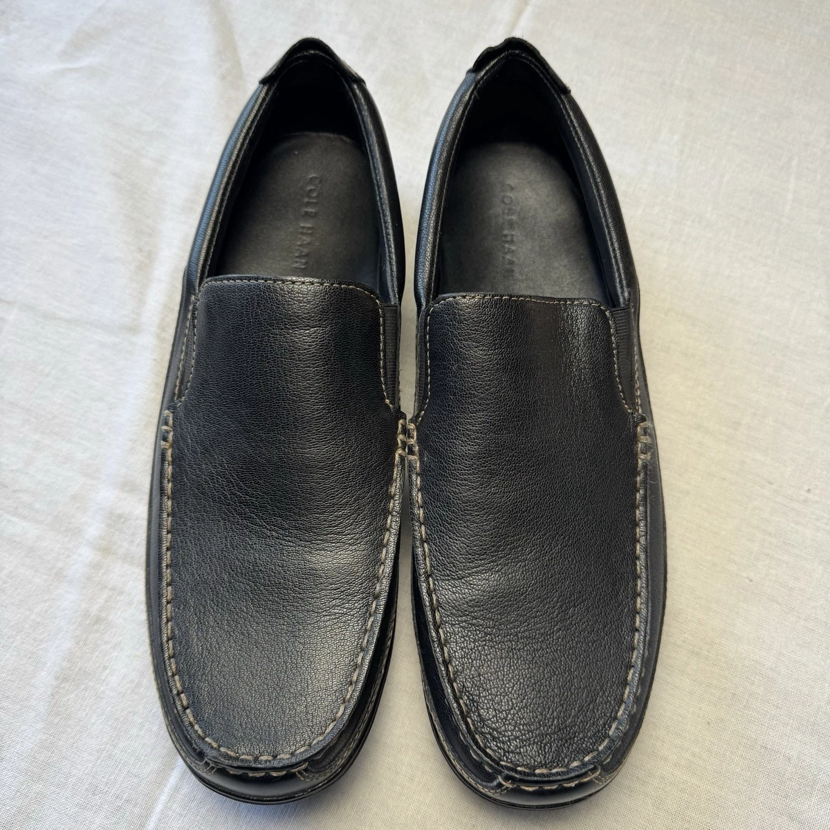 Cole Haan Mens 8.5 M Tucker Venetian Slip-On Loafers Black Leather Casual Cole Haan Black Tucker Venetian Casual Shoes for Men for  main image 3