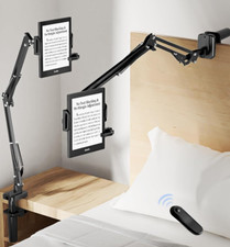 Kindle Stand Remote Page Turner Hands-Free Clip Mount Adjust Steel Arm OPEN BOX