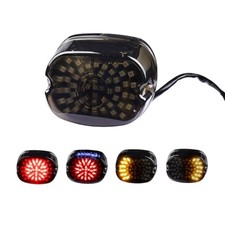 Smoked LED Tail Lights, Low Profile Brake Taillights Integrated Turn Amber Red