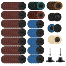 118Pcs 2" Quick Change Sanding Disc Set with 1/4" Holder, Surface Conditioning &