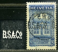 Switzerland perfin B.S.&Co. from Herisau in scarce 1974 UPU Jubilee issue.