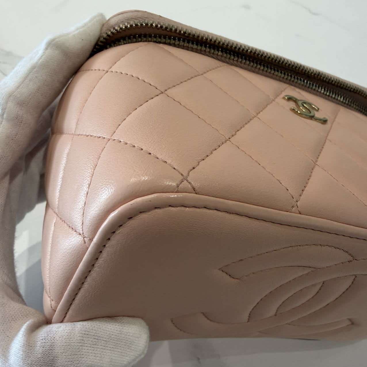CHANEL AP2199 Top Handle Vanity Quilted Coco Mark Chain Shoulder Bag Pink Tone P — image 9