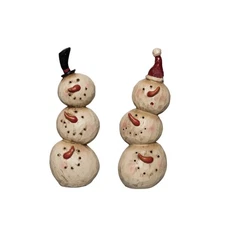 Transpac Res Rustic Snowman Stack Decor 2 Asst