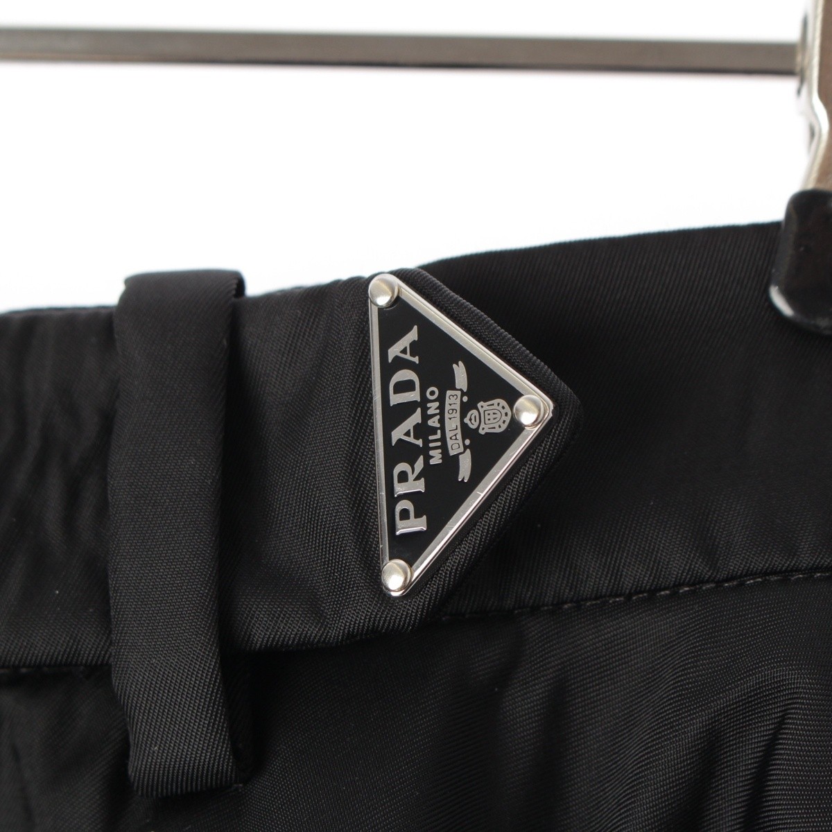 PRADA 23 years Re Nylon Triangle logo flare long skirt Bottoms 21X925 black 36 thumbnail 4