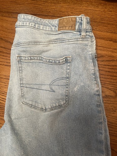 American Eagle Mom Jeans Größe 16 kurze strigide helle Waschung Jeans - Bild 10 von 11