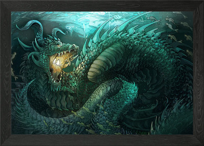 Asure Dragon gerahmtes Wandbild Poster Leinwanddruck Bild