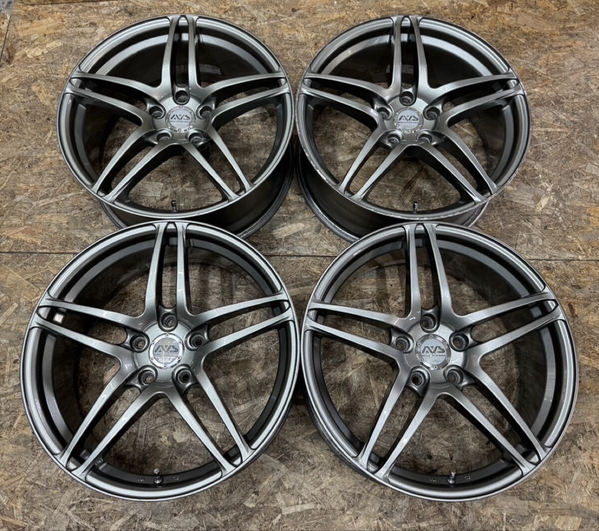 Yokohama AVS Model 5 18x8J +45 5x114.3 Wheels Set of 4 JDM Classic