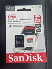 Sandisk Ultra 128GB MicroSD with SD Adapter A1 140MB/s Full HD Video New Sealed