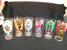 SET OF 6 VINTAGE 1976 PEPSI SUPER SERIES BATMAN CHARACTER GLASSES,ALL CHARACTERS