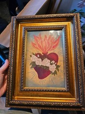 New SAPNA SHAH Flaming SACRED HEART Ex Voto F...