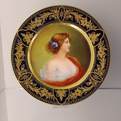 Wien Royal Vienna Porzellan Teller Prunkteller signiert Belvira Dm ca. 25 cm
