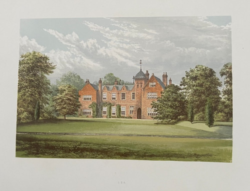 ANTIQUE PRINT LEA NR GAINSBOROUGH LINCOLNSHIRE 1880 MORRIS COLOUR ORIGINAL