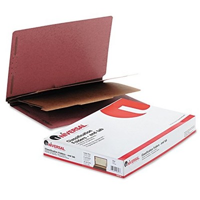 UNIVERSAL 10316 PRESSBOARD END TAB CLASS FOLDERS LEGAL SIX-SECTION 10/BOX - RED