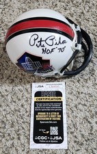Pete Pihos Signed Riddell Hall of Fame Mini Helmet EAGLES JSA COA
