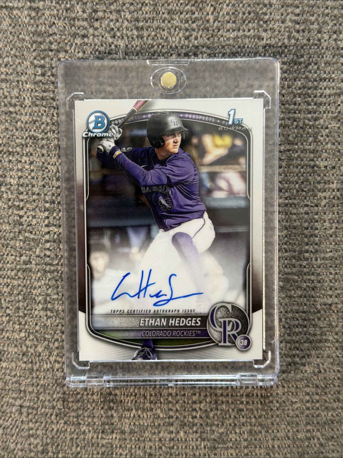2025 Bowman Draft Chrome 1st Prospect Ethan Hedges Auto Colorado Rockies