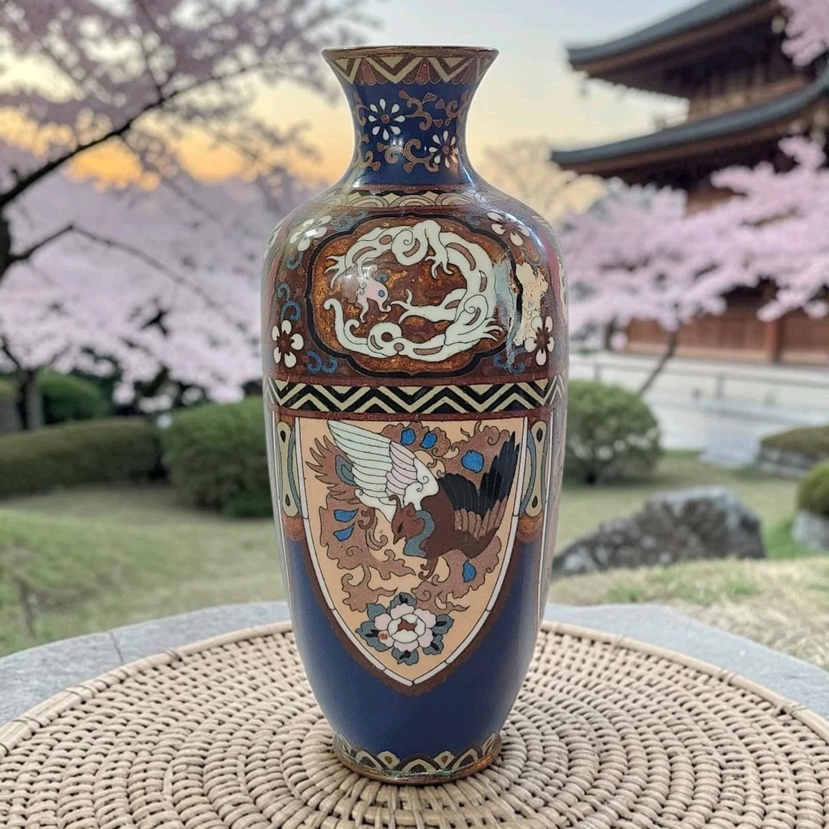 フランス1890s'ヴィクトリアイパーン グリーンオパールセント ヴァセリンSP Cloisonne Japanese Vases 1900-1940 for sale | eBay