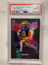 JJ MCCARTHY Michigan 2024 Prizm Draft Picks Football PSA 10 Black Color Blast