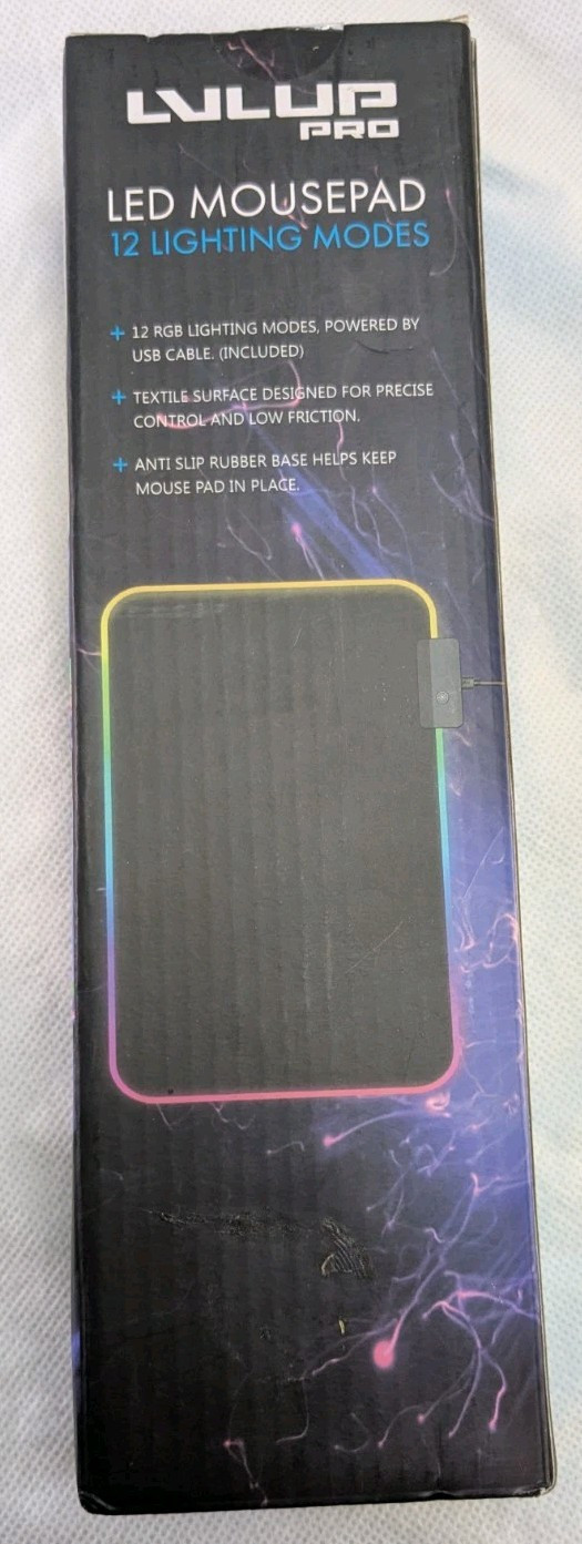 LVLUP PRO 12.6x8.7in Gaming Mouse Pad with 12 Lighting Modes Anti Slip Rubber-image