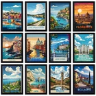 Vintage Travel Holiday Poster Retro City Print Decor Italy Wall Art A5 A4 A3