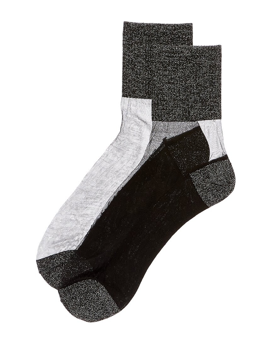 Прозрачные носки-браслеты на лодыжках с люрексом Jungle на высоком каблуке, женские черные носки Os