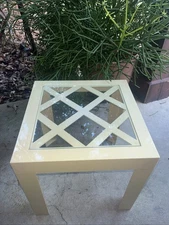 Rare VTG Parsons Lattice Glass Table Plastic Syroco Kartell Style MCM Retro