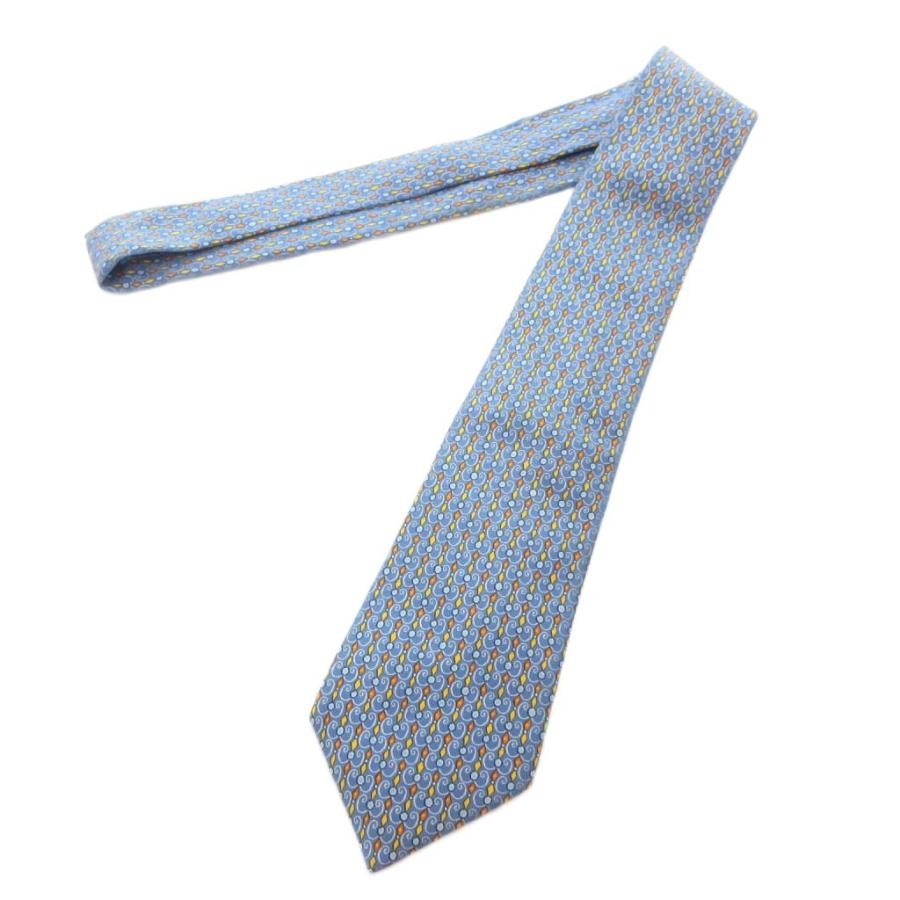 Hermes Tie Regular Silk Pattern Logo Blue Men - image 2