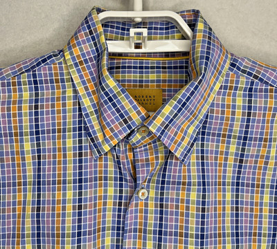 Robert Talbott Carmel Shirt Colorful Large 100% Cotton Button Down Flip Cuff