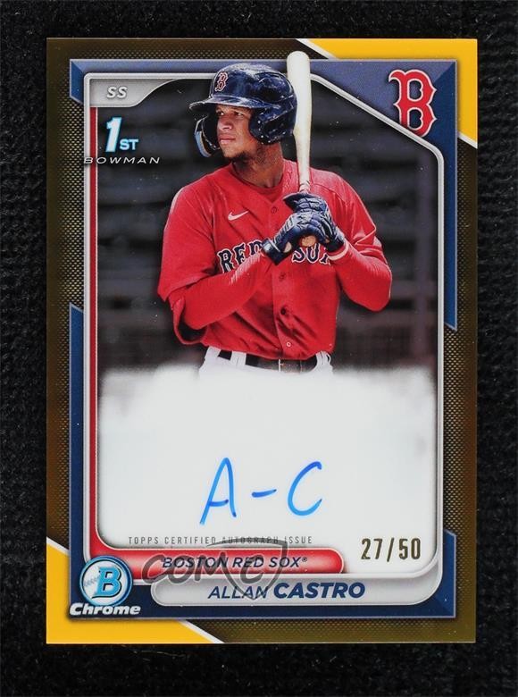 2024 Bowman Chrome Prospect Gold Refractor 27/50 Allan Castro #CPA-ACA Auto