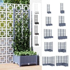 Garden Planter with Trellis PP Outdoor Raised Bed Flower Pot Planter vidaXL