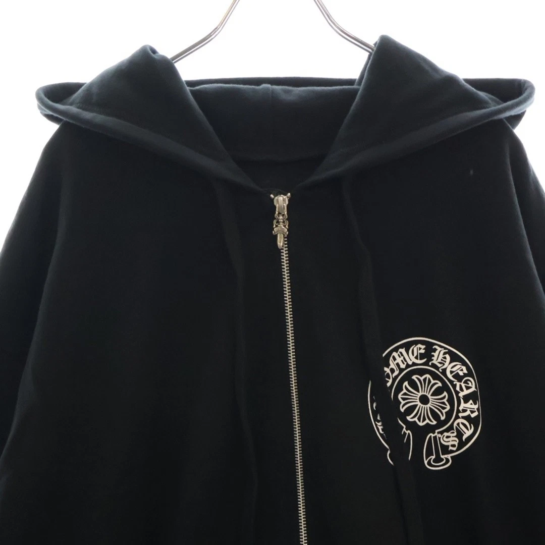 Felpa con cappuccio Chrome Hearts SWTSHRT HD zip Osaka posteriore ferro di cavallo pugnale nera usata 61cfa