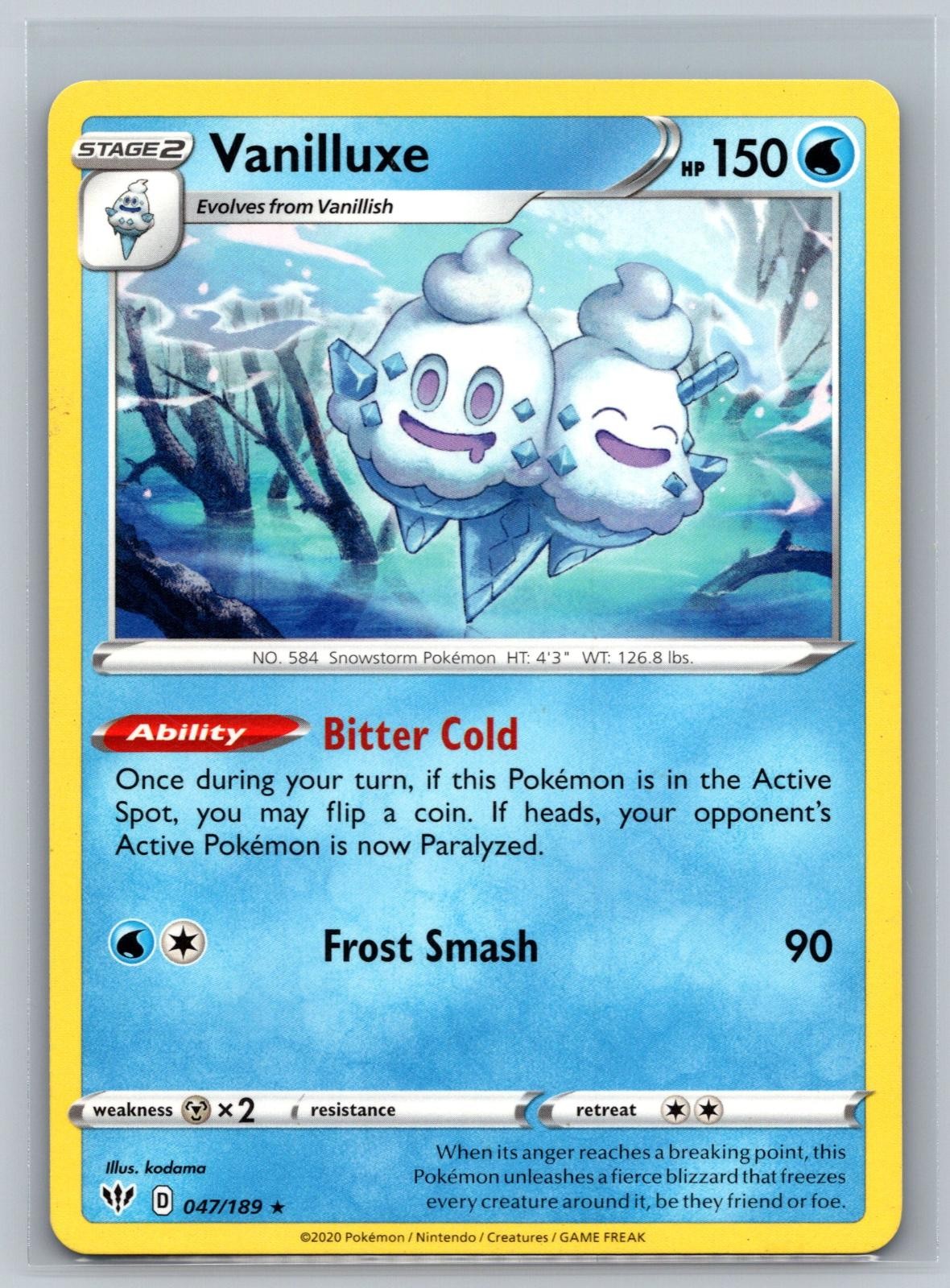 Vanilluxe 047/189 Rare Darkness Ablaze Pokemon Card Near Mint