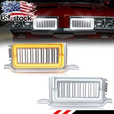 Silver Led Drl W Signal Lights Front Grille For 1970 Oldsmobile Cutlass 442 F85 Silver Led Drl W Signal Lights Front Grille For 1970 Oldsmobile Cutlass 442 F85