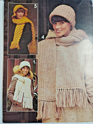 Leisure Arts 79 Knitted Knit Crochet Pattern Leaflet Caps Wraps Hats Scarfs VTG