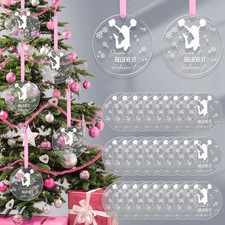 36 Pcs Christmas Cheerleading Ornament Xmas Acrylic Cheerleader Ornaments for C