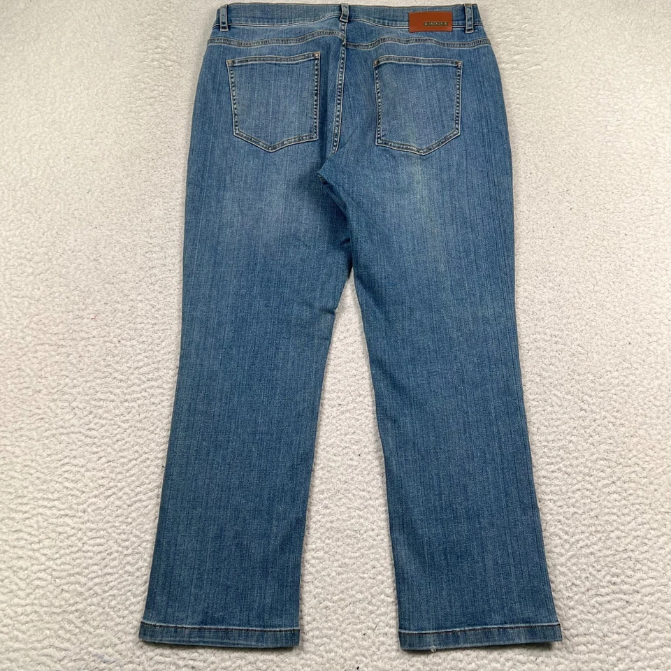 Escada Jeans Womens 42 34x28 Straight Leg Sequin Embellished Bohemian Denim Blue - Image 3 of 4