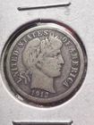 1912 Barber Silver Dime - Very Fine VF Original Beautiful Type Coin Philadelphia