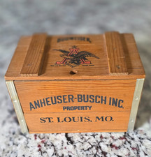 Vintage Anheuser-Busch Budweiser 6 Wooden Box