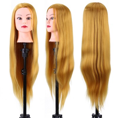 Synthetic Fiber Mannequin Head Hairdresser Training Head Cosmetology Doll He FSK