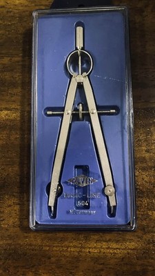 Vintage Alvin Basic-Line 504 Compact Drawing Drafting Chrome Finish Protractor