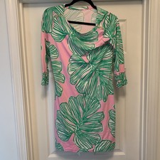 Lilly Pulitzer Pink Palm Knit Dress Size S EUC