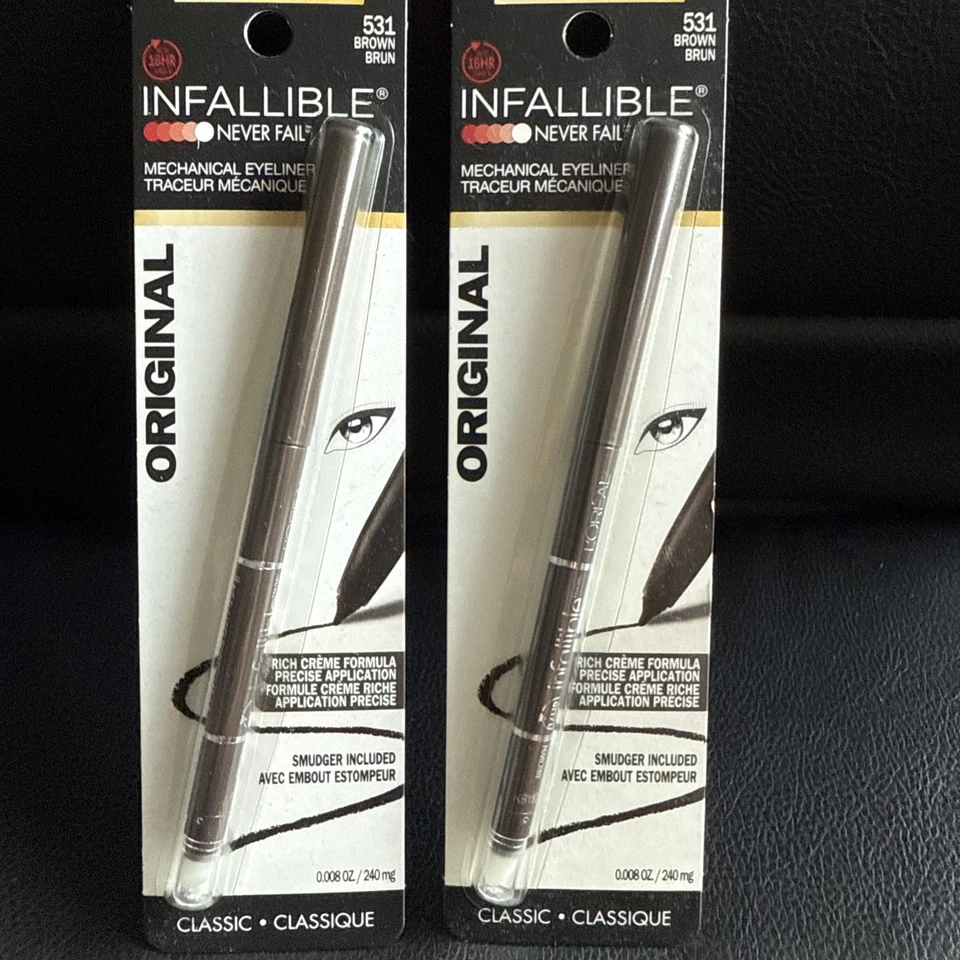 2 L'Oreal Infallible Never Fail Eyeliner Brown #531 .08 oz - Image 2 of 4