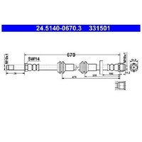 2X Bremsschlauch Vorne FüR Audi A7 4G 1.8 2.0 2.8 3.0 4.0 10 Bis 18 ATE Crtd Neu